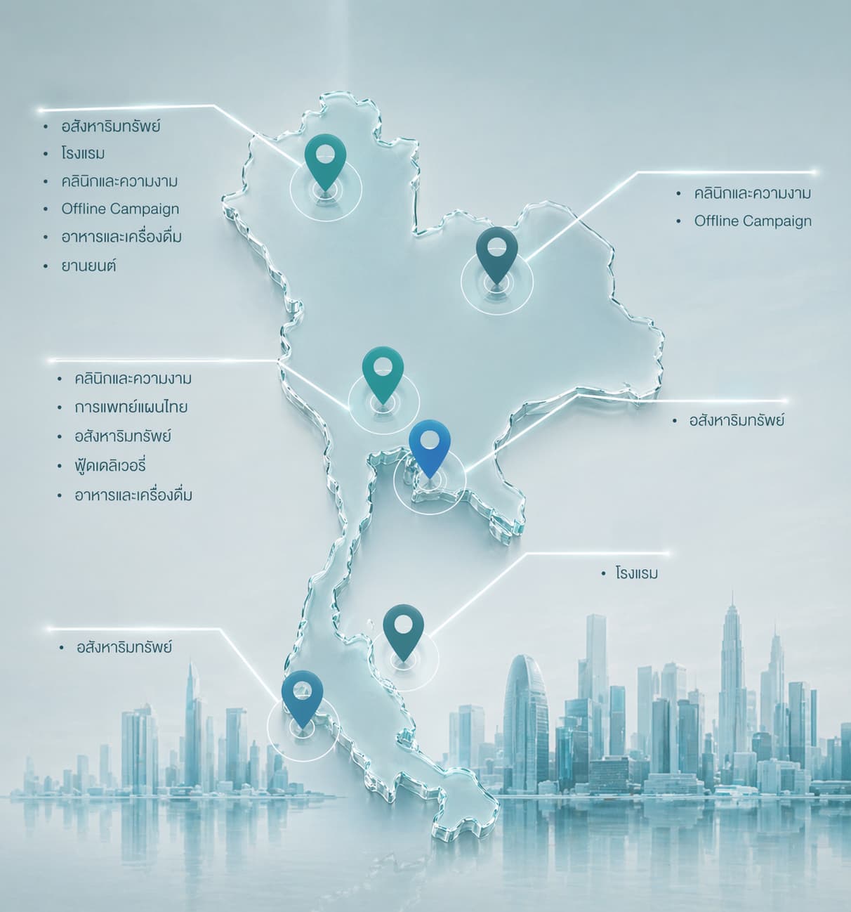 Coverage map — Thailand locations